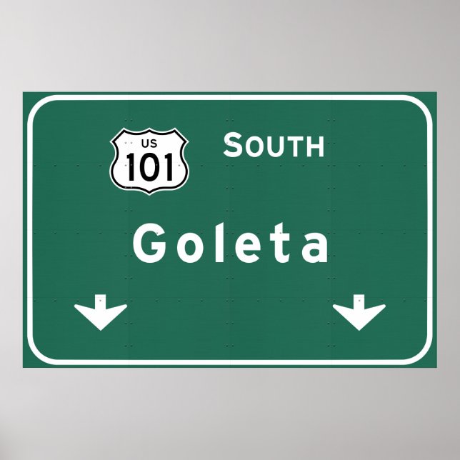 Affiches Goleta California US-101 South Interstate - (Devant)
