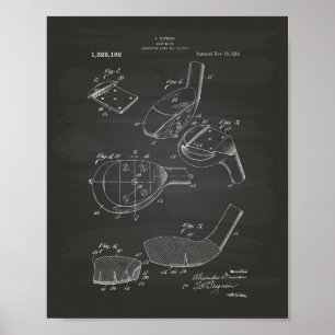 Affiches Golf Club 1919 Patent Art - Chalkboard