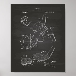 Affiches Golf Club 1919 Patent Art - Chalkboard