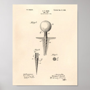Affiches Golf Tee 1899 Art Brevet - Vieux Poivre