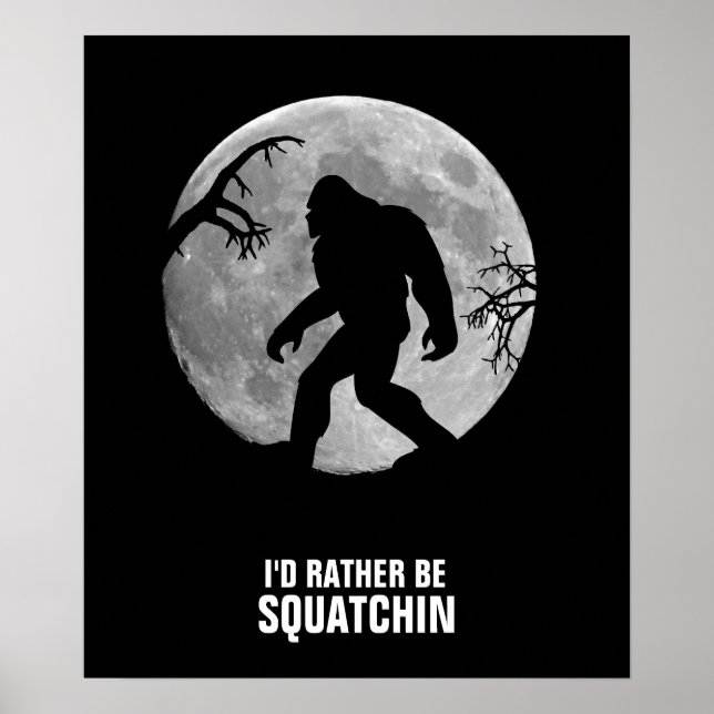 Affiches Gone Squatching avec lune et silhouette (Devant)