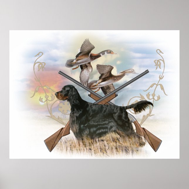 Affiches Gordon Setter Hunts (Devant)