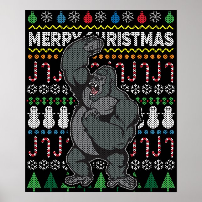 Affiches Gorilla Ugly Sweat Christmas Sweat Wildlife Series (Devant)