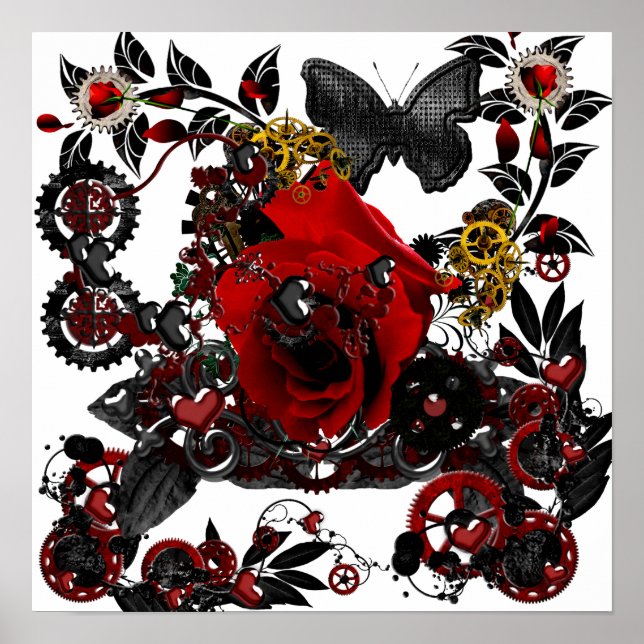 Affiches gothique amour steampunk design funky (Devant)