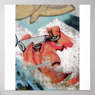 Affiches Graffiti de visage de crayon