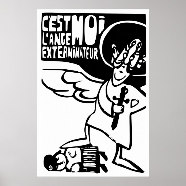 Affiches Graffiti étudiant Paris 1968 - L'ange exterminant (Devant)