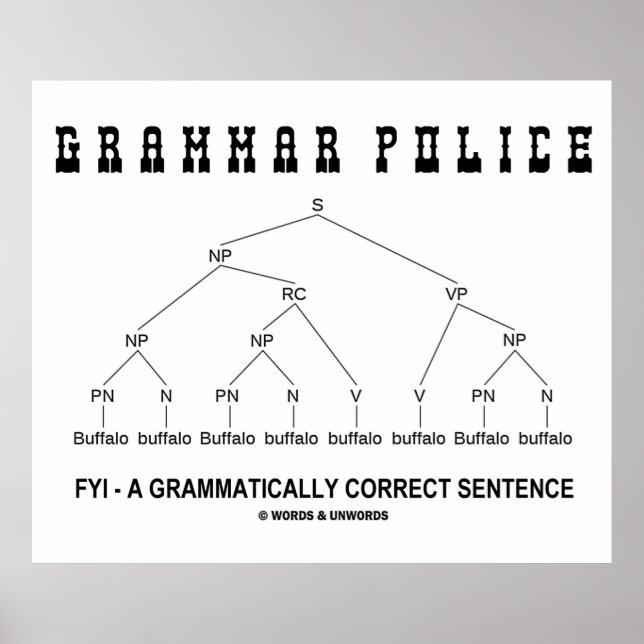 Affiches Grammar Police (Buffalo 8 Fois La Peine Correcte) (Devant)