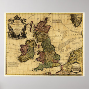 Affiches Grand BritainPanoramic MapGreat Grande-Bretagne