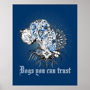 Affiches Grand Danois Black Heart