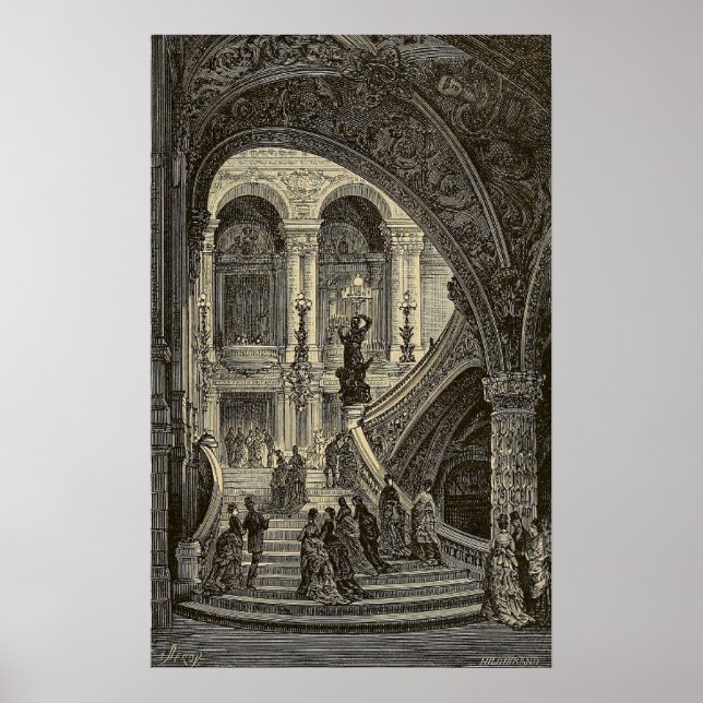 Affiches Grand escalier coque Paris Opéra 1877 (Devant)