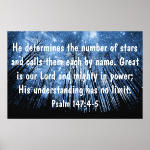 Affiches Grand est notre Seigneur verset de la Bible Psaume