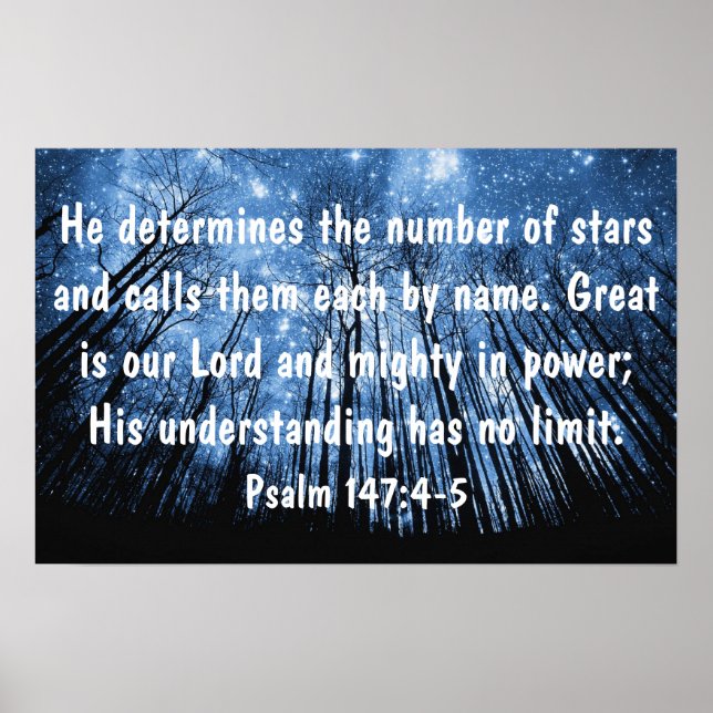 Affiches Grand est notre Seigneur verset de la Bible Psaume (Devant)