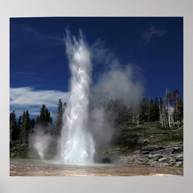 Affiches Grand geyser et aération geyser à Yellowstone (Devant)