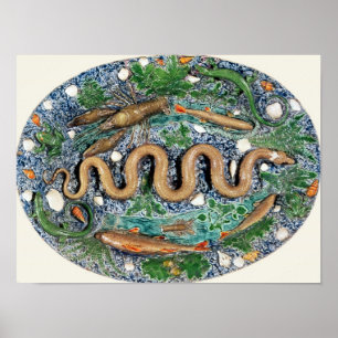 Affiches Grand plat ovale moulé dans le soulagement