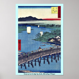 Affiches Grand pont de Senju par Ando, Hiroshige Ukiyoe