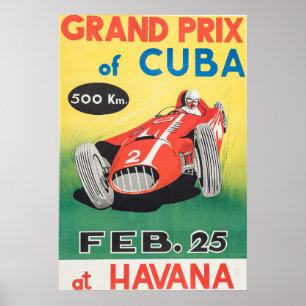 Affiches Grand prix 1958 d'affiche du Cuba