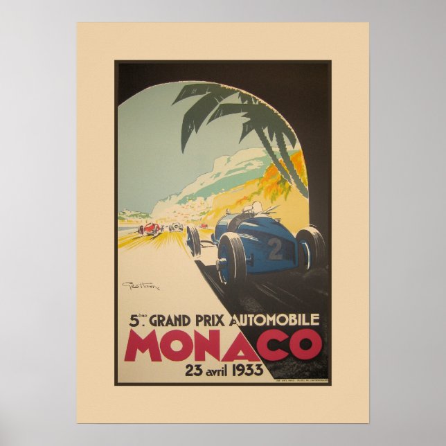 Affiches Grand Prix automobile de Monaco 1933 (Devant)