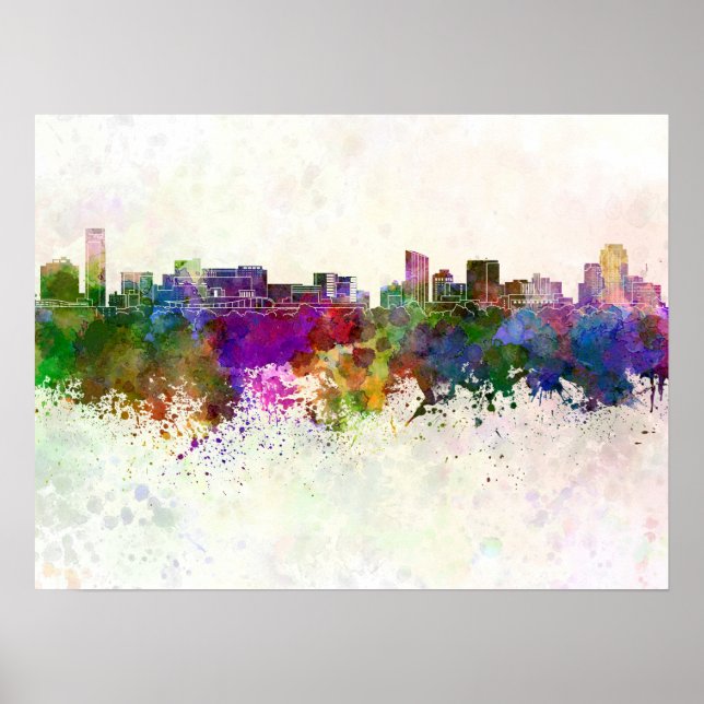 Affiches Grand Rapids skyline en arrière - plan aquarelle (Devant)