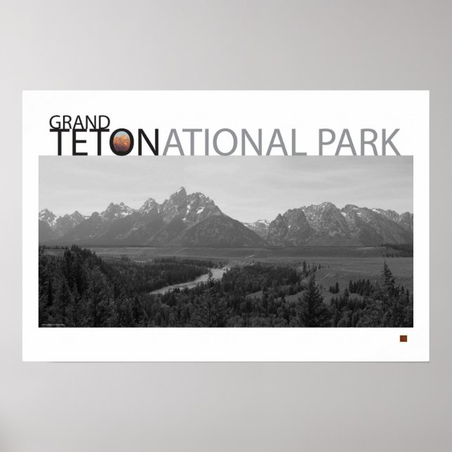 Affiches GRAND TETON NAT’L PARK-Wyoming-Ansel Adams Vue- (Devant)
