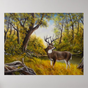Affiches Grande copie de cerfs communs de papa