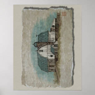 Affiches Grande grange amish blanche