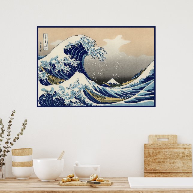 Affiches Grande Vague au large de Kanagawa & Mont Fuji Mer  (Cuisine)