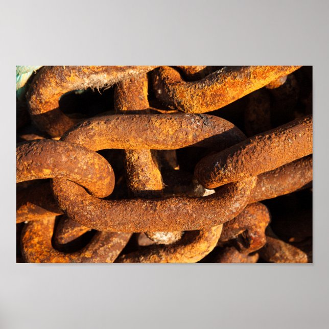 Affiches Grandes chaînes de fer de l'ancre des navires (Devant)