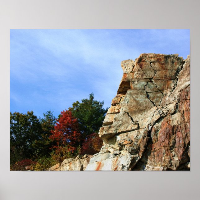 Affiches Granite Rock Cliff Fall Foliing Nature (Devant)