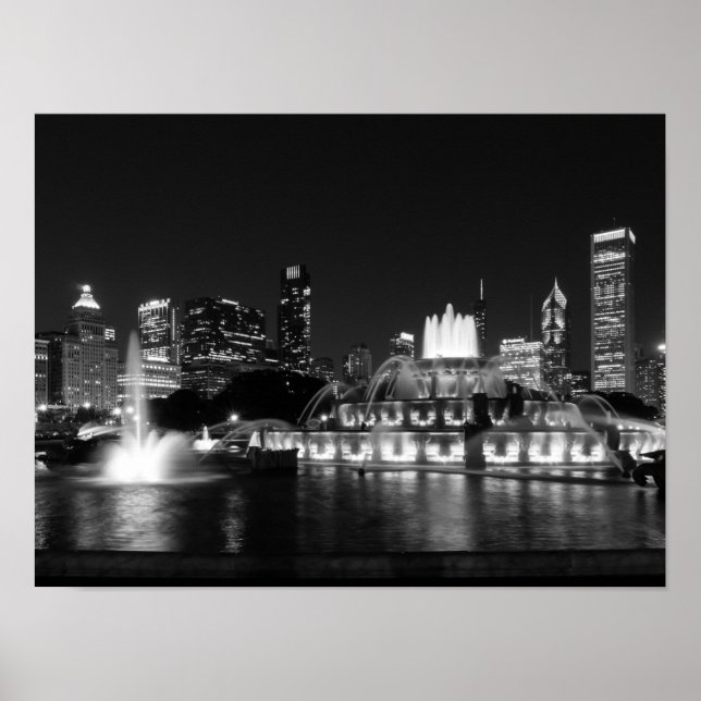 Affiches Grant Park Chicago Grayscale (Devant)