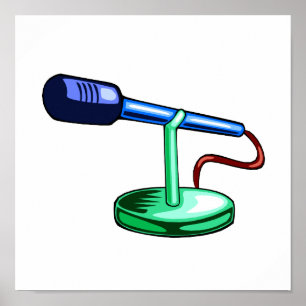 Affiches Graphique bleu et vert de petit support de