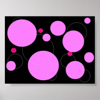 Affiches Graphique circulaire rose et noir