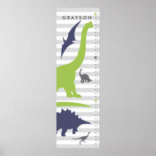 Affiches Graphique de croissance de la pépinière de dinosau