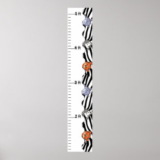 Affiches Graphique de croissance du zoo des animaux de la j