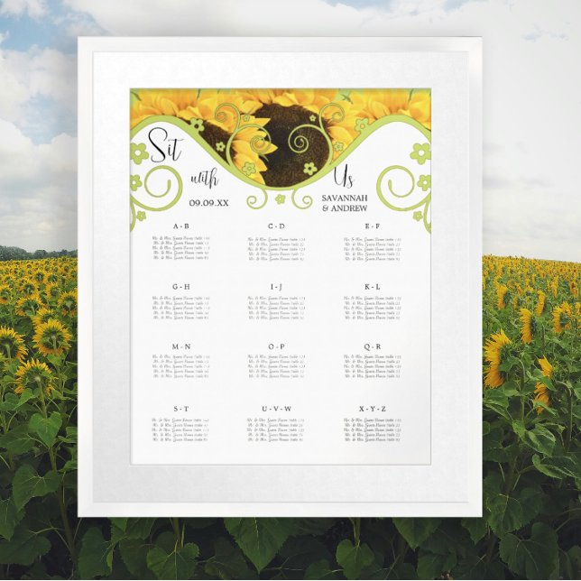 Affiches Graphique de sièges de tournesol alphabétique (Créateur téléchargé)