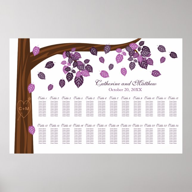 Affiches Graphique de sièges pour Mariage d'automne pour au (Devant)