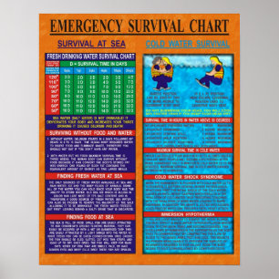 Affiches Graphique de survie en cas d'urgence