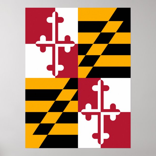 Affiches Graphique du drapeau de l'État du Maryland (Devant)