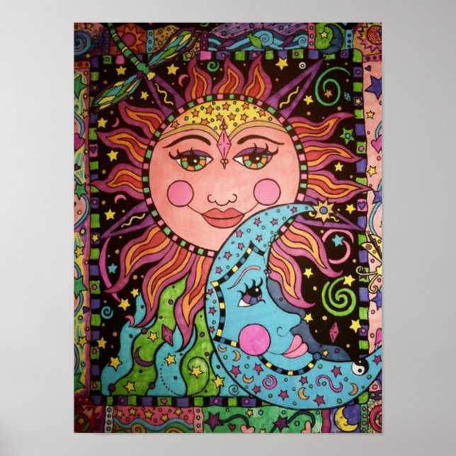 Affiches Graphique du Soleil céleste et de la Lune (Devant)