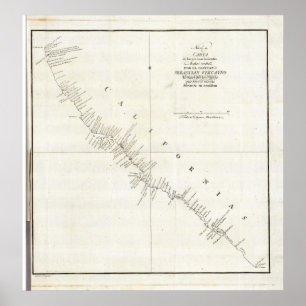 Affiches Graphique non coloré Californie