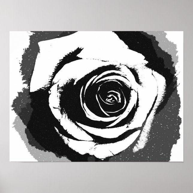 Affiches Graphique rose noir et blanc (Devant)