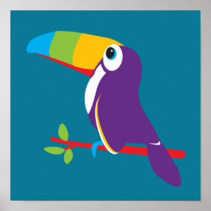 Affiches Graphiques colorés toucan enfants pépinière art