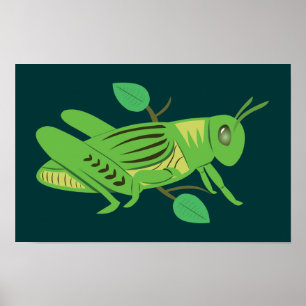 Affiches Grasshopper vert