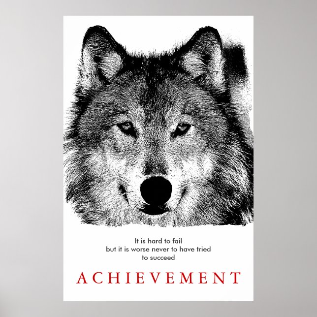 Affiches Gray Wolf Motivational Créatif unique (Devant)