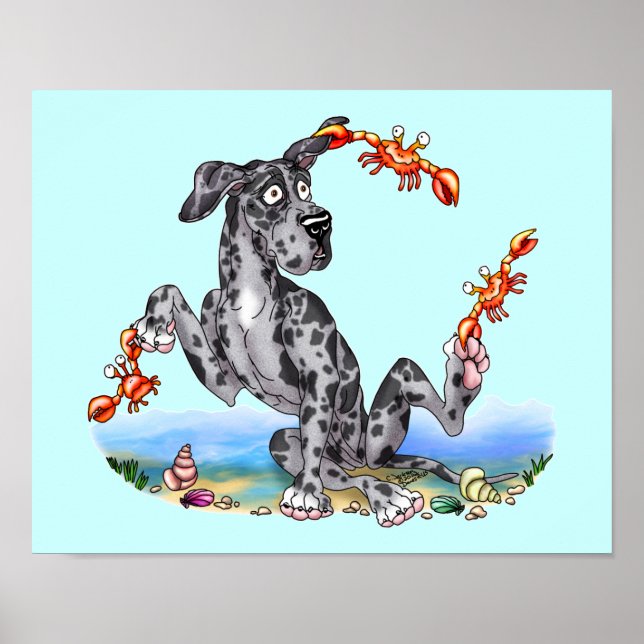 Affiches Great Dane Kinda Crabby Merle UC (Devant)
