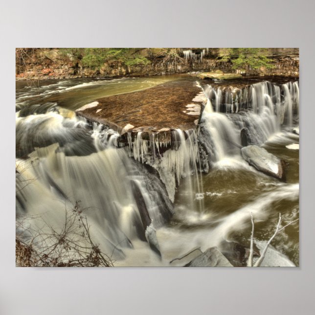 Affiches Great Falls of Tinker Creek en hiver, Ohio (Devant)
