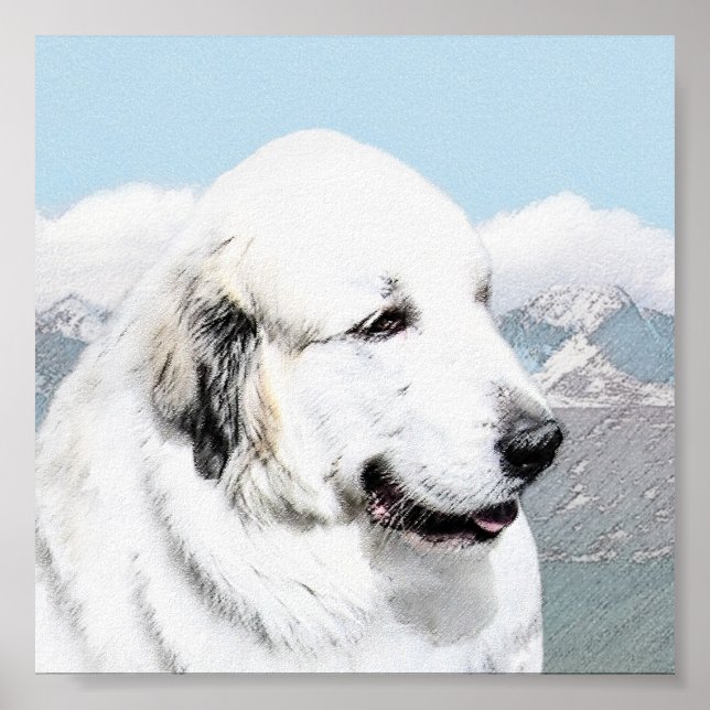 Affiches Great Pyrenees Painting - Original Dog Art (Devant)
