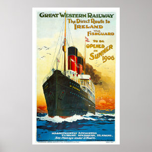 Affiches Great Western Railway, Route vers l'Irlande Vintag