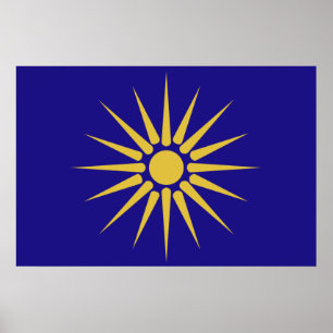 Affiches Grec Macédoine, drapeau de la Grèce