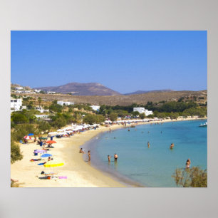 Affiches Grèce, île de Paros, plage de Krios au-dessus