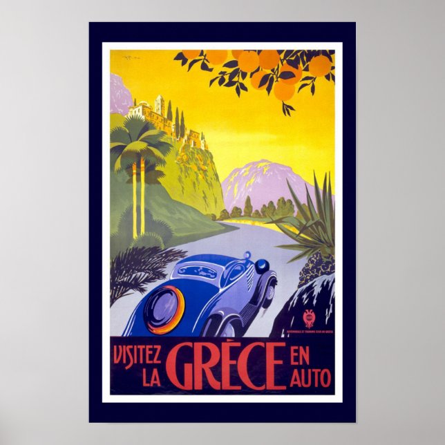 Affiches Grece Vintage voyage (Devant)